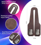 4Pcs Car Headrest Hooks with Premium Leather, Upgraded Double Metal Hooks with Anti-Drop Design, Universal Back Seat Hanger for Bags, Coats, Purses and Groceries (Stylish Brown)