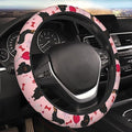 Car Steering Wheel Cover with Anti-Slip Lining, Universal 15 inch Wheel Cover, Fashion Car Interior Accessories for Women Men - Cute Pink Dachshund
