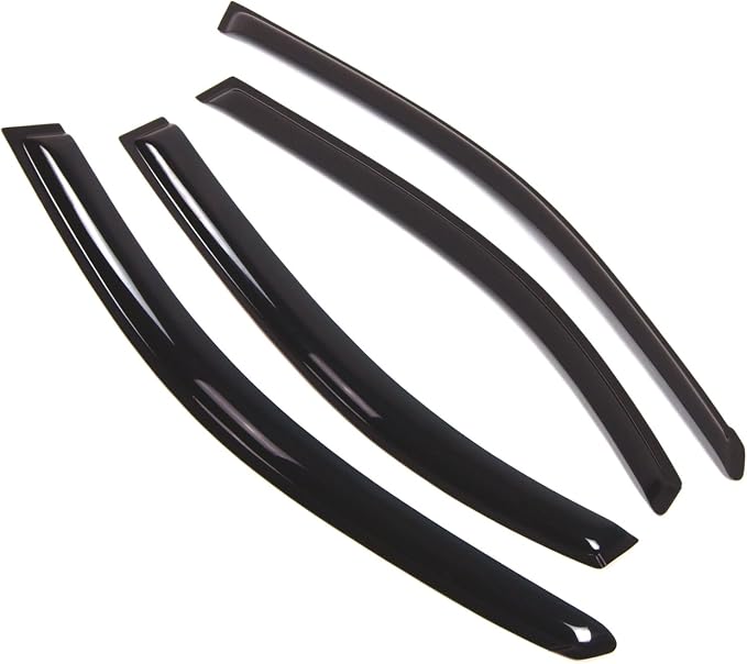 WD2-258 Dark Smoke 4 Pcs Set Window Visor (Outside Mount) Deflector Rain Guard Compatible with 1996-2005 Hyundai Sonata