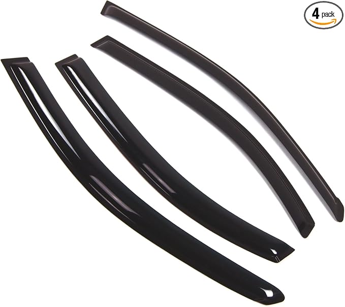 Outside Mount Window Vent Visors Rain Guards Compatible with Hyundai Sonata 1996-2005 | Side Window Wind Deflectors Rain Shields | Smoke Tinted, 4 Pcs Set, DGWV-258