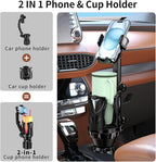 Phone Holders for Your Car, Adjustable Car Cup Holder Expander with Rubber Grip, Secure Hold, Multi-Scenario Use for Drivers, Commuters & Road Trips, Universal Fit for Up to 5.31'' Drinks/Mugs/Foods