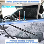 Car Windshield Snow Cover Compatible with Kia Soul 2010-2023 2024 2025+, Windshield Cover for Ice and Snow, 4-Layer Protection for Snow, Ice, UV, Frost Wiper & Mirror Protector, Sunshade Cover