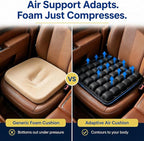 Car Seat Cushion for Long Drives, Seat Cushion for Car, Inflatable Car Seat Cushions for Driving, Adjustable Truck Driver Seat Pad for Auto, SUV, Office Chair, Built-in Pump, Black
