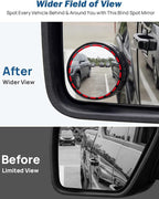 Blind Spot Mirror 2 Pack HD Frame Convex Glass for Wide Angle View and Safer Lane Changing Compatible with Cars SUVs Trucks RVs Easy Stick On & Long Lasting Durability