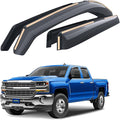 Goodyear Shatterproof in-Channel Window Deflectors for Chevrolet (Chevy) Silverado 2500, 2500HD/3500HD 2015-2019 Double Cab,Rain Guards, Visors for Cars,Vent Deflector,Car Accessories, 4 pcs-GY007721