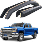 Goodyear Shatterproof in-Channel Window Deflectors for Chevrolet (Chevy) Silverado 2500, 2500HD/3500HD 2015-2019 Double Cab,Rain Guards, Visors for Cars,Vent Deflector,Car Accessories, 4 pcs-GY007721