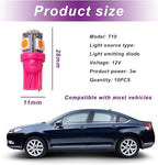 10 PCS Car Interior LED Light Bulb, T10 5050 5SMD LED Car Bulb Kit, Super Bright Automotive Led Replacement Bulbs for Dashboard Dome Map Door Courtesy License Plate Lights (Purple)