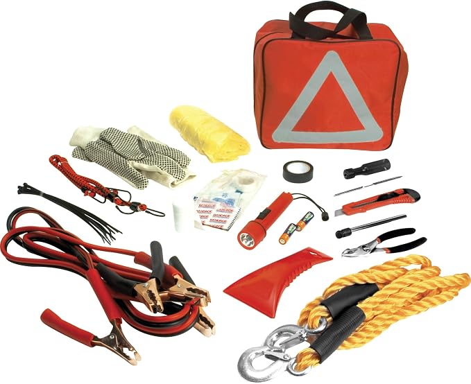 W1555 Deluxe Roadside Emergency Assistance Kit With Jumper Cables
