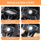 Bling Car Steering Wheel Cover, 15 Inch Rhinestones Soft Leather Elastic Steering Wheel Protector, Sparkly Crystal Diamond for Women, Car Interior Accessories for Most Cars (Orange)