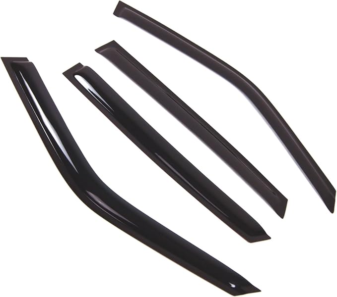 WD2-697 Dark Smoke 4 Pcs Set Window Visor (Outside Mount) Deflector Rain Guard Compatible with 1997-2003 Jaguar Jaguar XJ6 XJ8 XJ12