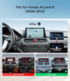 Car Radio Stereo for Honda Accord 2008-2012, Wireless CarPlay Android Auto | 10.2-inch IPS HD touchscreen, 5G WiFi GPS navigation, phone link, Bluetooth FM AM SWC, 1080P backup camera, plug-and-play