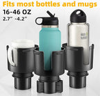 Car Cup Holder Expander, Cup Holder Extender Adapter for Car with Adjustable Base, Fits YETI 24/36/46oz, HydroFlask 32/40oz, Large Water Bottles in 2.7"-4.2" (16-46 OZ)