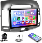 4+64G for Hyundai Elantra 2007-2010 Android 15 Car Stereo, 9” Incell Touchscreen Radio Wireless CarPlay/Android Auto GPS Navigation Bluetooth WiFi FM/RDS + AHD Backup Camera