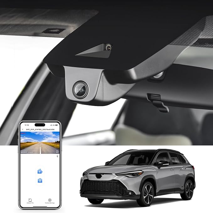mangoal 4K Dash Cam for Toyota Corolla Cross & Hybrid 2023-2026 (Model A) | LE L XLE etc, OEM Factory Look, 2160P UHD Video, Built-in WiFi & APP, GPS, 64GB Card