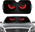 Red Eyes Foldable Windshield Snow Cover, Reflective Accordion Car Windshield Snow Cover, Sun Visor for Car Windshield, Ultimate Heat & UV Protection, Suitable for Most Cars, 57.1" L x 27.6" W