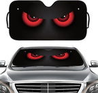 Red Eyes Foldable Windshield Snow Cover, Reflective Accordion Car Windshield Snow Cover, Sun Visor for Car Windshield, Ultimate Heat & UV Protection, Suitable for Most Cars, 57.1" L x 27.6" W
