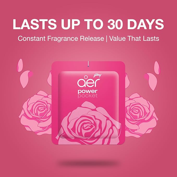 AER Power Pocket Rose Fresh Blossom Solid Gel Air Freshener for the Entire Home with Long Lasting Scent, Pack of 6