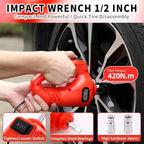 Electric Hydraulic Car Jack Kit 5 Ton 12V Portable Lift Range 17.7 Inch with Impact Wrench and Tire Inflator Pump for SUV Sedan Truck Car Repair Floor Jack for Vehicle Tire Change with LED Light