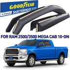 Goodyear Shatterproof in-Channel Window Deflectors for Dodge Ram 2500/3500 2010-2026 Mega Cab, Rain Guards, Window Visors for Cars, Vent Deflector, Car Accessories, 4 pcs - GY007728