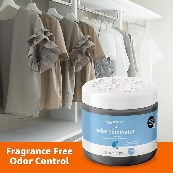 Odor Eliminator, Gel, Activated Charcoal | Fragrance Free | 17 Oz | Pack of 2