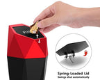 Car Trash Can with Lid, Mini Car Garbage Can, Car Trash Bin Car Accessories for Interior, Leakproof Small Trash Cup for Car, Home, Bedroom Office (Red)