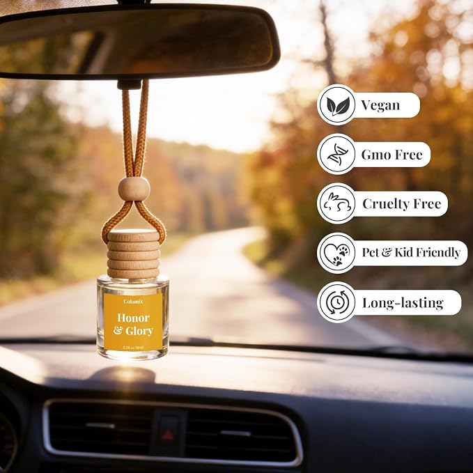 Car Air Fresheners (Honor & Glory), 2 Packs Hanging Car Fragrance Diffuser | Auto Odor Eliminator, Opulent & Inviting Scent