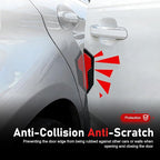 4 PCS Car Door Edge Guard Sticker, Reflective Safety Warning Car Door Protective Strips, Thickened Anti-collision Paint Protector, Universal for Most Vehicles (Red)