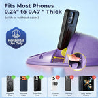 Car Phone Holder, Car Phone Mount Silicone Car Pad Mat for Various Dashboards, Slip Free Desk Phone Stand Compatible with iPhone, Samsung, Android Smartphones, GPS Devices More (Purple)