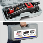 DNA Motoring 1.5 Ton Car Floor Jack Low Profile Hydraulic Trolley Service/Floor Jack, 1.5T / 3000 lbs Capacity, Lifting Range 5.3 Inch -12 Inch, with Storage Case, Black, TOOLS-00327-BK