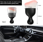Car Detailing Brush, Curved Soft Bristles Auto Removal Dust Collectors, Universal Vehicle Dashboard, Air Conditioner Vents etc Interior Cleaning Tool Accessory (White/Pink)