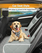 Dog Car Seat Cover, Heavy Durable Dog Seat Cover for Back Seat, 100% Waterproof Scratch Proof Nonslip Dog Hammock for Car with Side Flap, Pet Back Seat Covers Large 60" W x 64" L