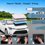 Car Windshield Sun Shade, Universal Fit Compact Sedan SUV, Cute Heart Bow | 59 x 27.5" Car Sun Visor, Foldable Front Window Sunshade, UV Heat Protection, Girly Bow Series