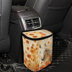 Horse Floral Print Car Trash Can with Lid, Leak Proof Auto Trash Bag Hanging Vehicle Garbage Can Multipurpose Storage Container for Back Seat Road Trip