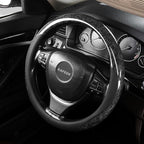 16 inch Steering Wheel Cover for Ford F150 F250 Ram 4Runner Tacoma | Wood Grain Design with Microfiber Leather, Anti-Slip, Comfortable Grip, Easy to install