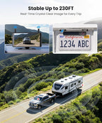 6" Solar Wireless Backup Camera: No Drilling 1-Min Quick Install | Dual Antenna for Smooth Live View, 1080P Screen with Color Night Vision, Long Battery & Solar Recharge for Car Truck Trailer