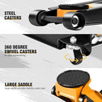 DNA Motoring Low Profile Hydraulic Trolley Service/Floor Jack, 4 Ton (8000 lbs) Capacity, Lifting Range 4.5"-20", Orange, TOOLS-00307-OG