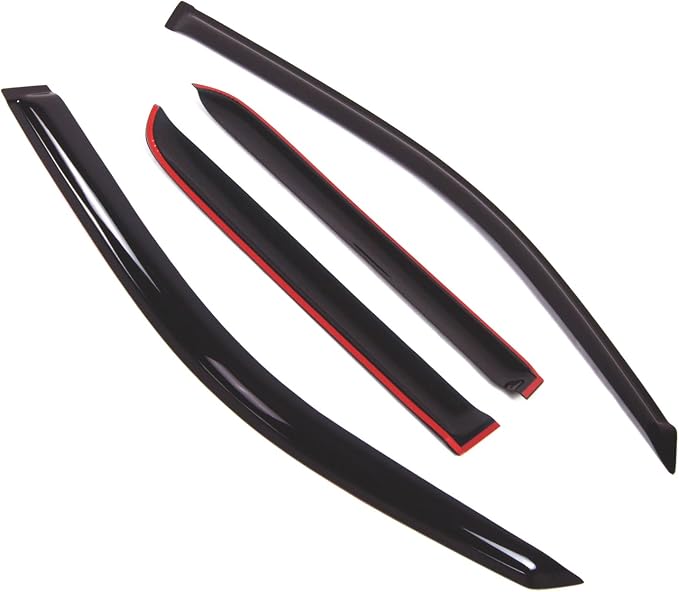 WD2-409 Dark Smoke 4 Pcs Set Window Visor (Outside Mount) Deflector Rain Guard Compatible with 2003-2009 Toyota 4Runner