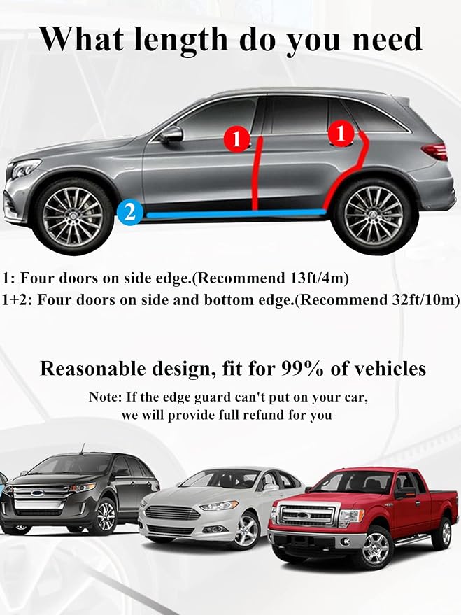 32Ft(10M) Door Edge Guard Black Car Guards Protector for Cars Rubber Auto Trim U Shape Build in Metal Sheet No Need Adhesive Easy to Cut Most