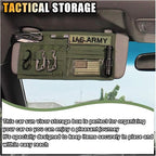 Molle Visor Panel Organizer, Sun Visor Tactical Storage Holder Pouch for Car SUV Truck, Nylon Sunshade Pocket With Velcro Strap for Pen Card Sunglass, Visor Accessories