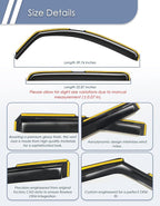 in-Channel Window Rain Guard for Toyota Tundra 2007-2021 CrewMax Rain Guards Side Truck Window Visors Low Profile Vent Visor Window Deflectors Vent Shades Car Accessories-4pcs