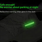 Front Windshield Snow Cover with Side Window Protection for Car and SUV, Winter Frost Ice Guard, Windproof Car Windshield Protector (Oxford Cloth Reflective Strips Green)