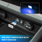 4 PCS USB LED Car Atmosphere Lamp, Mini Night LED Vehicle Trunk Ambient Lighting Kit, Portable Plug-in USB Interface Vehicle Decor Atmosphere Lamp, Interior Car Accessories (Blue+Ice Blue)