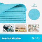 Orighty Microfiber Cleaning Cloth, 12 Pack Microfiber Towels for Cars, Highly Absorbent Car Cleaning Supplies, Lint Free Cloths Clean Rags for Car Care, House, Kitchen, 12x11 inch, Blue
