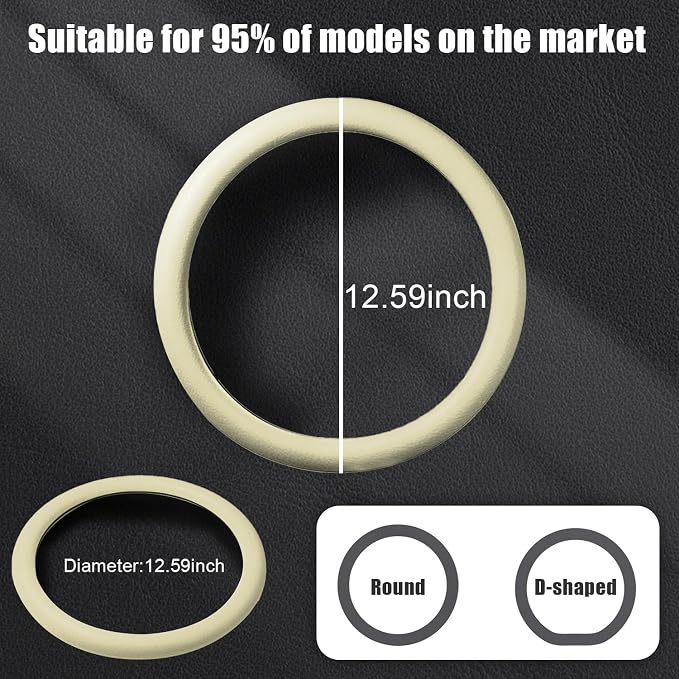 JDDRY Car Steering Wheel Cover,Silicone Steering Wheel Protector,Universal Fit Vehicle Steering Wheel Cover,Steering Wheel Protective Cover(Beige,1PC)