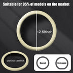 JDDRY Car Steering Wheel Cover,Silicone Steering Wheel Protector,Universal Fit Vehicle Steering Wheel Cover,Steering Wheel Protective Cover(Beige,1PC)