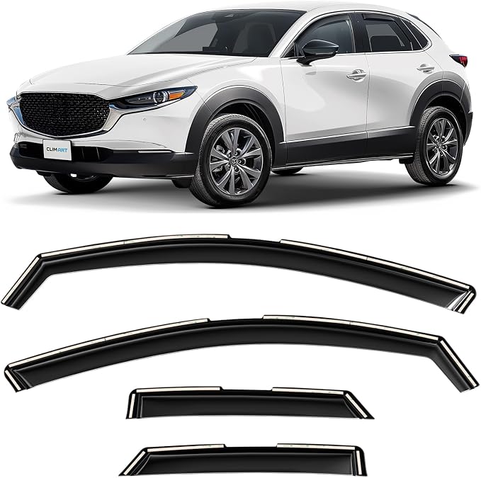 in-Channel Incredibly Durable Rain Guards for Mazda CX-30 2020-2026, Original Window Deflectors, Vent Window Visors, Vent Deflector, 4 pcs. - 620474