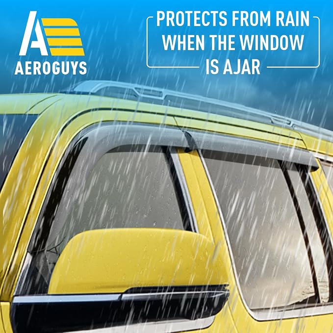 Extra Durable Window Deflectors Tape-On Window Visors Rain Guards Fit for Jeep Grand Wagoneer 2022-2026, Sun Visors, Wind Vent for Shades, Exterior Car Accessories - 4pcs. AG0638
