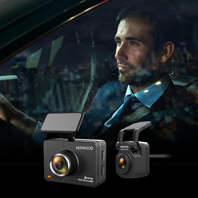 DRV-A510WDP Dash Cam Front and Rear with GPS, Full HD Dash Camera for Cars, Trucks & RVs, Bluetooth & WiFi Support, Loop Recording, G Sensor, Motion Detection