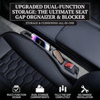 Cartriva Double Slot Car Organizer, Seat Gap Filler, 2 in 1 Seat Crevice Blocker Stop Things from Dropping, Universal Vehicle Interior Accessories