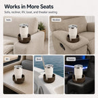 Couch Cup Holder Adapter – Universal Sofa Drink Expander for Large Mugs, Tumblers & Bottles – Spill-Proof Recliner Caddy for Living Room, RV & Boat (Brown, Base 70-92MM(2.75-3.62IN))